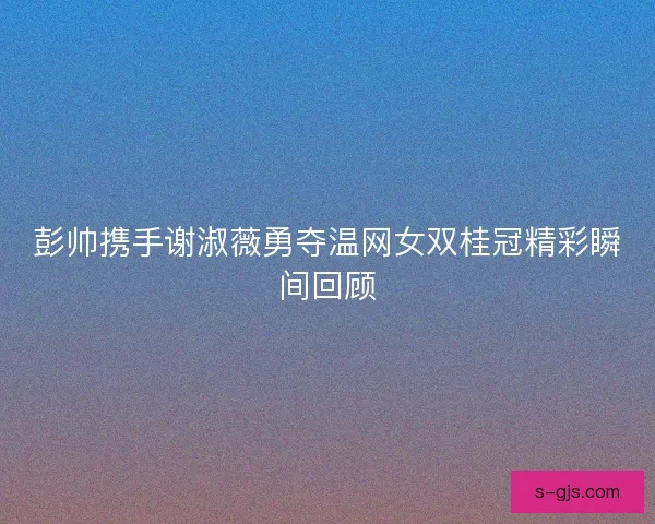 彭帅携手谢淑薇勇夺温网女双桂冠精彩瞬间回顾