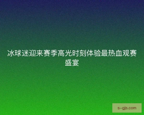 冰球迷迎来赛季高光时刻体验最热血观赛盛宴